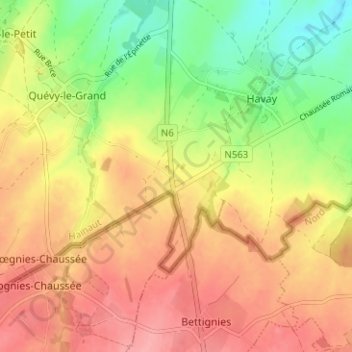 Mappa topografica Bois Bourdon, altitudine, rilievo