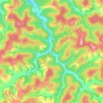 Mappa topografica Aleppo, altitudine, rilievo