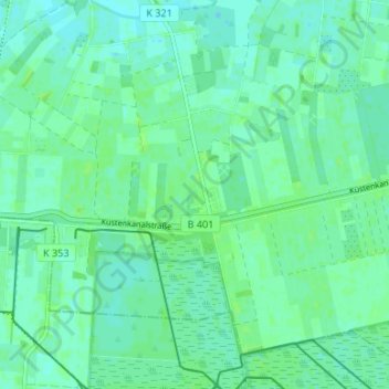 Mappa topografica Husbäke, altitudine, rilievo