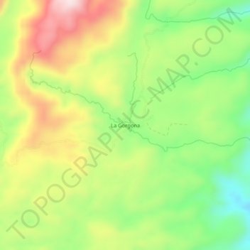 Mappa topografica La Gorgona, altitudine, rilievo