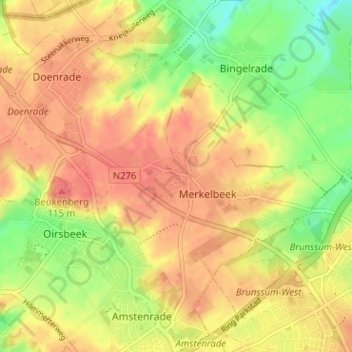 Mappa topografica Douvergenhout, altitudine, rilievo