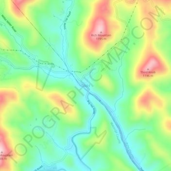 Mappa topografica Todd, altitudine, rilievo