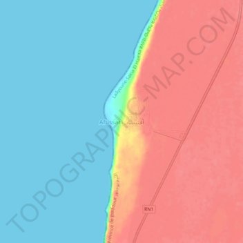 Mappa topografica Aftissat, altitudine, rilievo