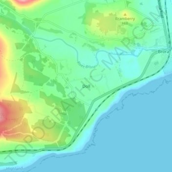 Mappa topografica Doll, altitudine, rilievo