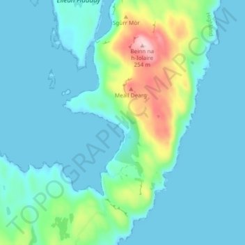Mappa topografica Torran, altitudine, rilievo