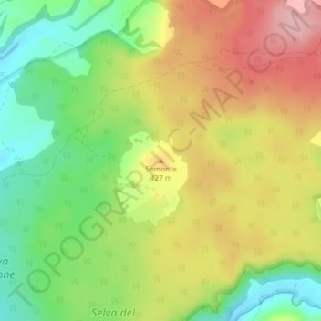 Mappa topografica Semonte, altitudine, rilievo