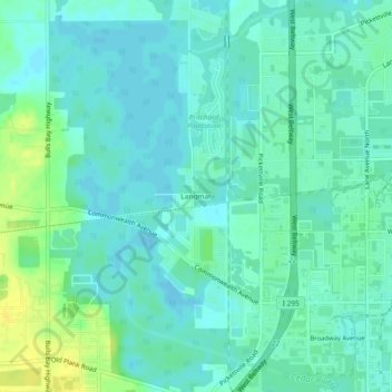 Mappa topografica Langmar, altitudine, rilievo