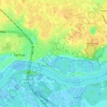 Mappa topografica Oostberg, altitudine, rilievo