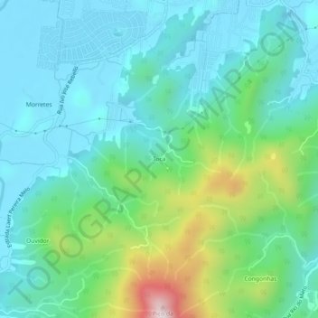 Mappa topografica Toca, altitudine, rilievo