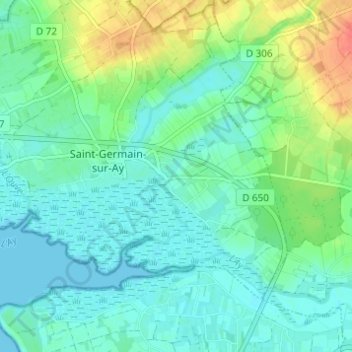 Mappa topografica L'Yvourie, altitudine, rilievo