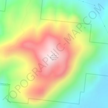Mappa topografica Mount Blackwood, altitudine, rilievo