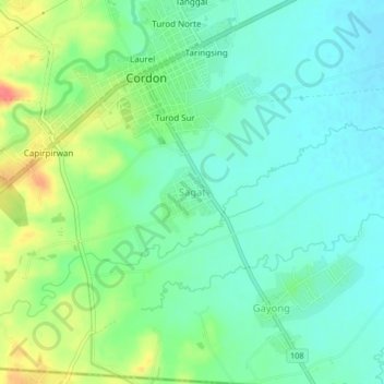 Mappa topografica Sagat, altitudine, rilievo