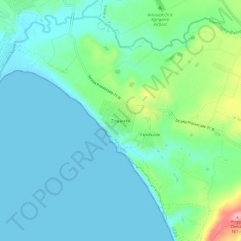 Mappa topografica Zingarello, altitudine, rilievo