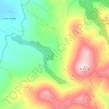 Mappa topografica Abelaira, altitudine, rilievo