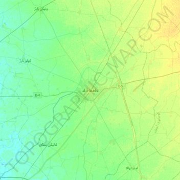 Mappa topografica Hafizabad, altitudine, rilievo