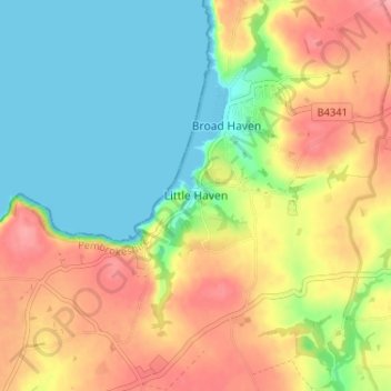 Mappa topografica Little Haven, altitudine, rilievo