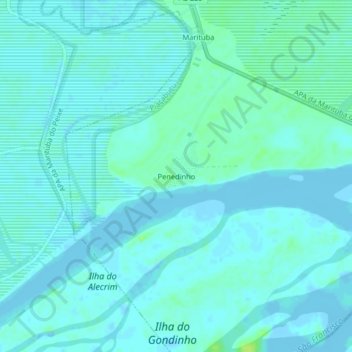 Mappa topografica Penedinho, altitudine, rilievo