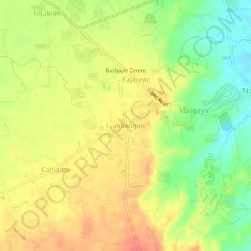Mappa topografica Lumbangan, altitudine, rilievo