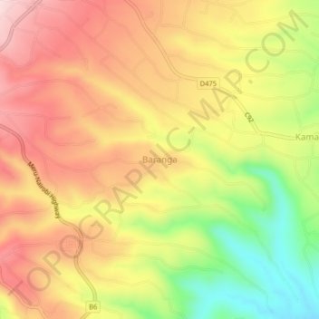 Mappa topografica Baranga, altitudine, rilievo