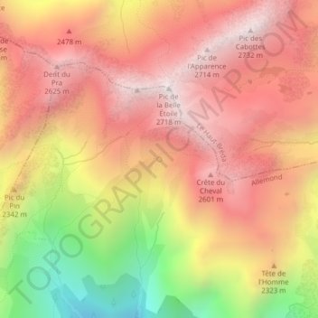 Mappa topografica Source, altitudine, rilievo