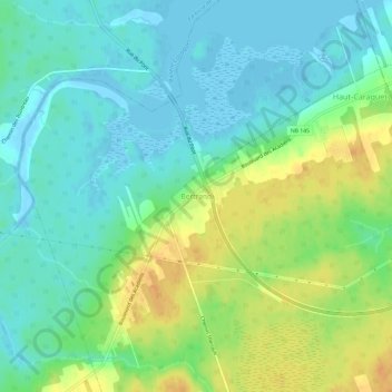 Mappa topografica Bertrand, altitudine, rilievo