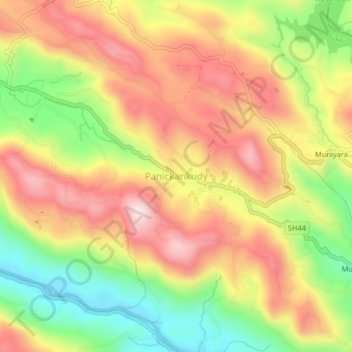 Mappa topografica Panickankudy, altitudine, rilievo