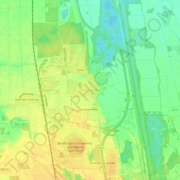 Mappa topografica Stettenhofen, altitudine, rilievo