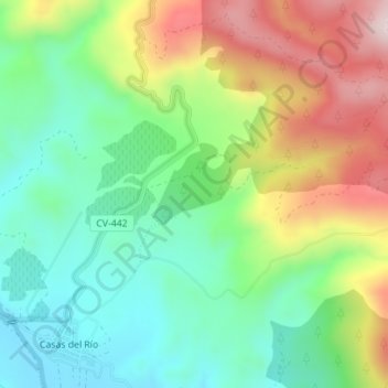 Mappa topografica Moralete, altitudine, rilievo