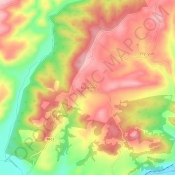 Mappa topografica Küpeler, altitudine, rilievo