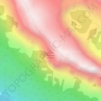 Mappa topografica Castle Mountain, altitudine, rilievo
