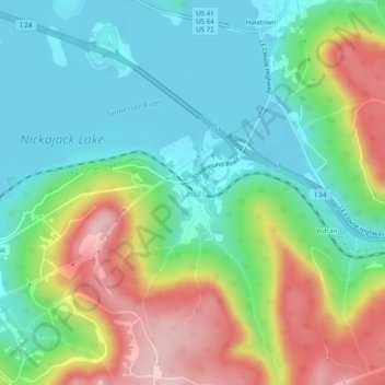 Mappa topografica Ladds, altitudine, rilievo