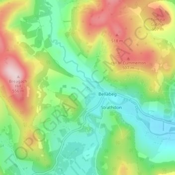 Mappa topografica Lost, altitudine, rilievo