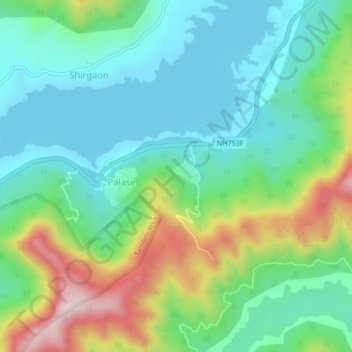 Mappa topografica Mulshi, altitudine, rilievo