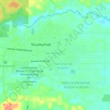 Mappa topografica San Francisco 2, altitudine, rilievo
