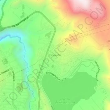 Mappa topografica Priorato, altitudine, rilievo