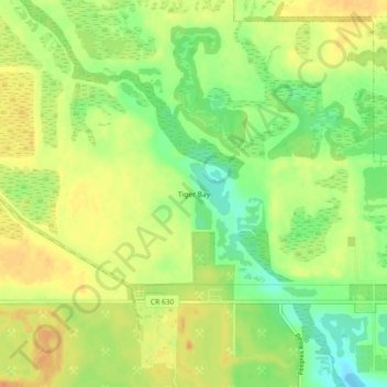Mappa topografica Tiger Bay, altitudine, rilievo
