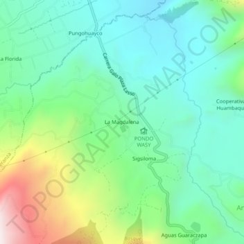 Mappa topografica La Magdalena, altitudine, rilievo