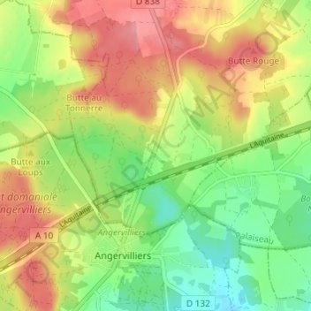 Mappa topografica Bajolet, altitudine, rilievo