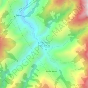 Mappa topografica Santa Rosa de Kilo Kilo, altitudine, rilievo