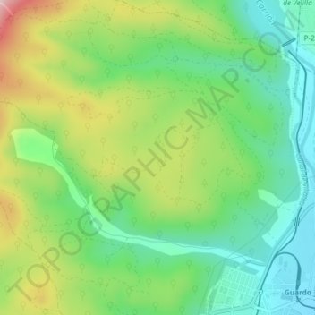 Mappa topografica Monte Corcos, altitudine, rilievo