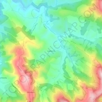 Mappa topografica Lambarré, altitudine, rilievo