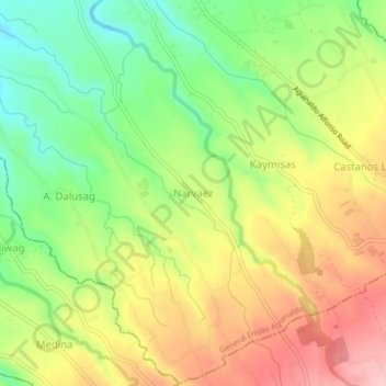 Mappa topografica Narvaez, altitudine, rilievo