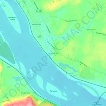 Mappa topografica Locust Grove, altitudine, rilievo