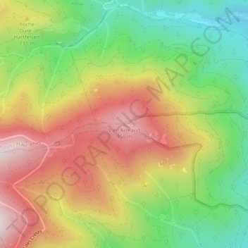 Mappa topografica Vieil Armand, altitudine, rilievo