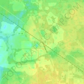 Mappa topografica Rawls, altitudine, rilievo