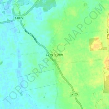 Mappa topografica Long Riston, altitudine, rilievo