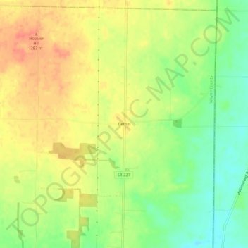 Mappa topografica Bethel, altitudine, rilievo