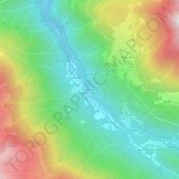 Mappa topografica Era Bordeta, altitudine, rilievo