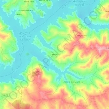 Mappa topografica Bairros, altitudine, rilievo