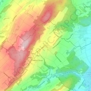 Mappa topografica Sassel, altitudine, rilievo